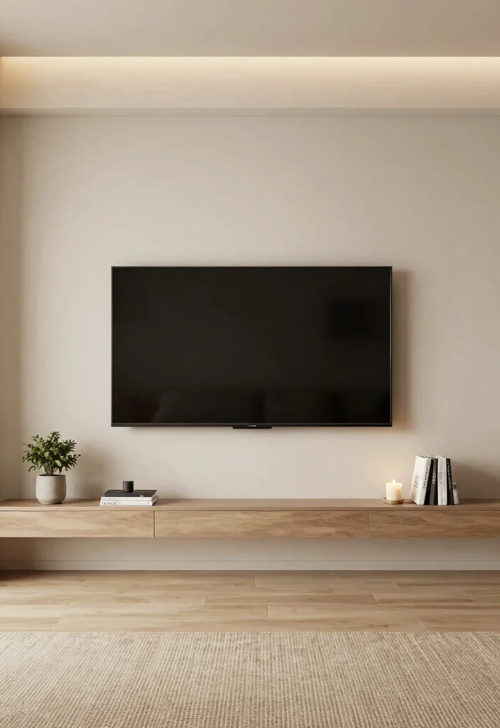 10 Bedroom TV Ideas for Cozy Night In Setups 1. Wall Mounted TV with Hidden Storage 0