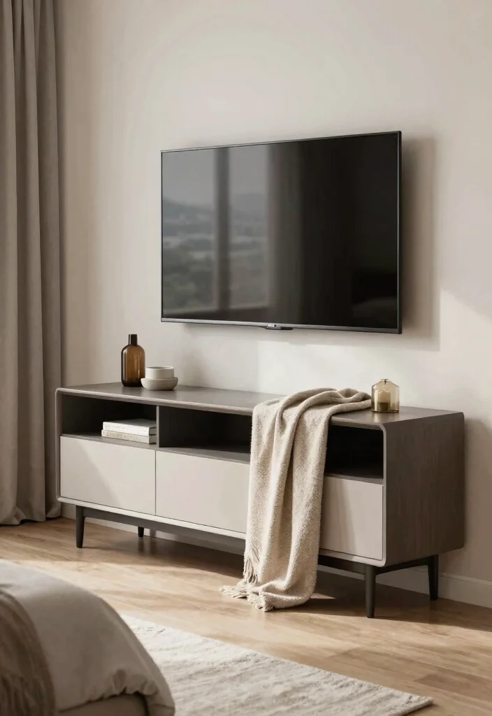 10 Bedroom TV Ideas for Cozy Night In Setups 6. Multi functional Furniture with TV Integration 0