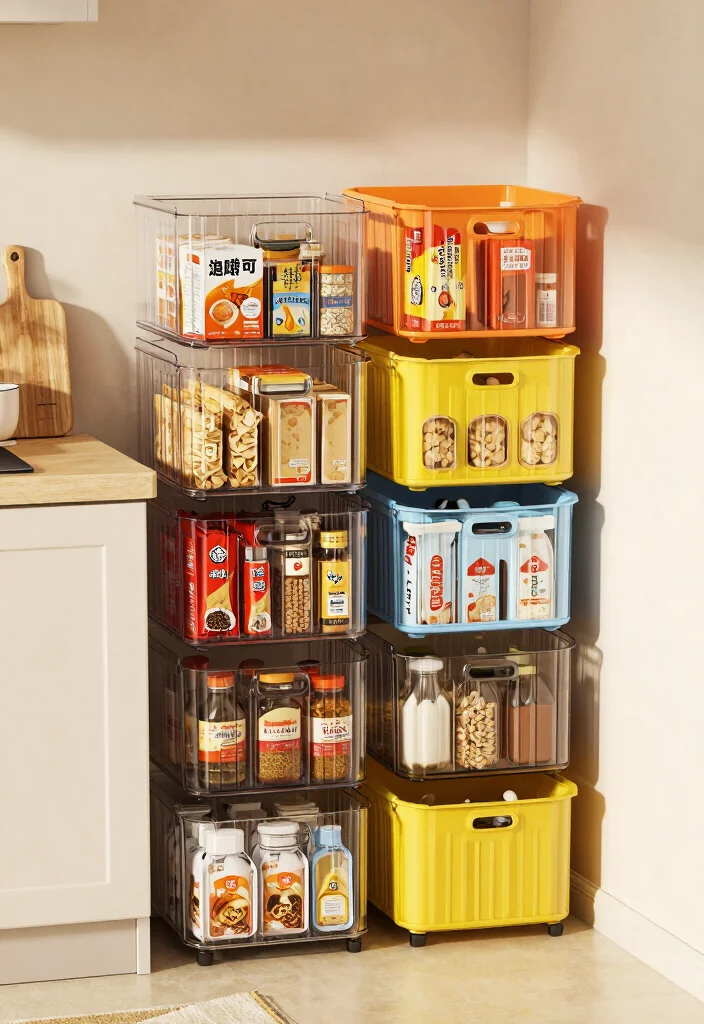 10 Dorm Kitchen Ideas That Are Small but Smart 1. Stackable Storage Bins 0