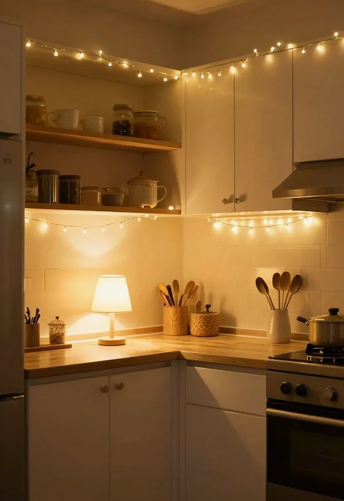 10 Dorm Kitchen Ideas That Are Small but Smart 10. Cozy Lighting 0