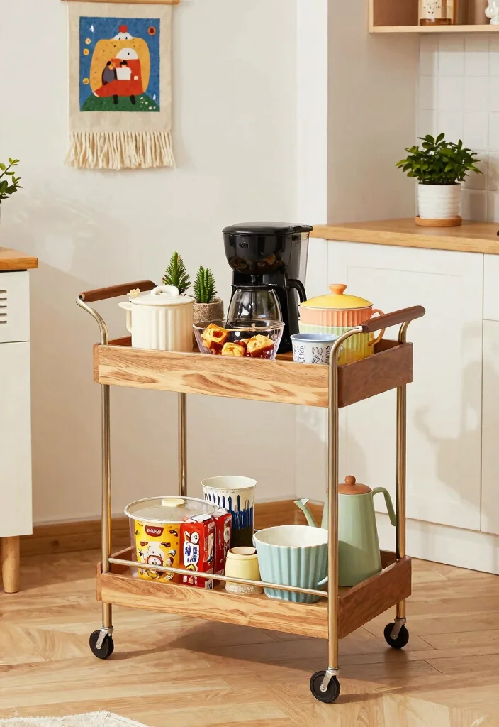 10 Dorm Kitchen Ideas That Are Small but Smart 5. Cozy Bar Cart 0