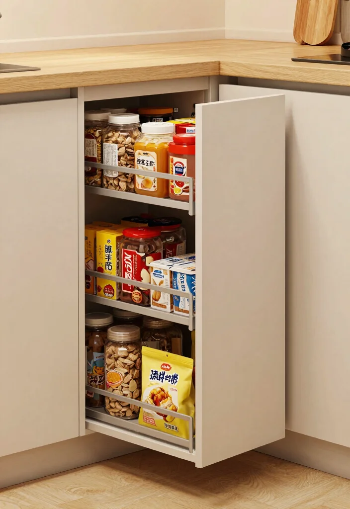 10 Dorm Kitchen Ideas That Are Small but Smart 8. Pull Out Pantry 0