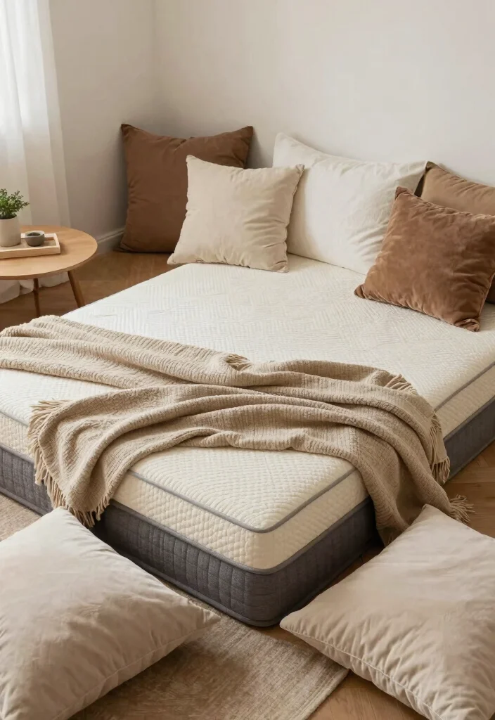 10 Floor Mattress Bedroom Ideas with a Modern Zen Feel 37 10 Floor Mattress Bedroom Ideas with a Modern Zen Feel 7. Layered Comfort 0