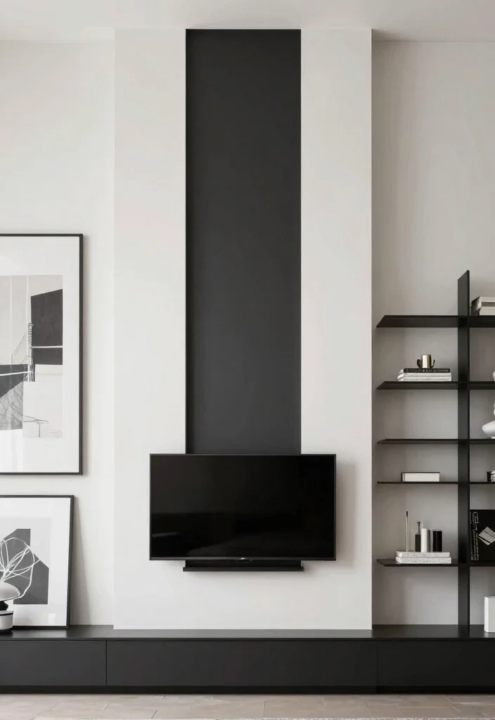 10 Hanging TV Living Room Ideas for a Clean Look 7. Vertical TV Placement 0