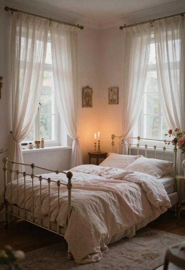 10 Iron Bed Bedroom Decorating Ideas with Vintage Charm 10. Romantic Retreat 0