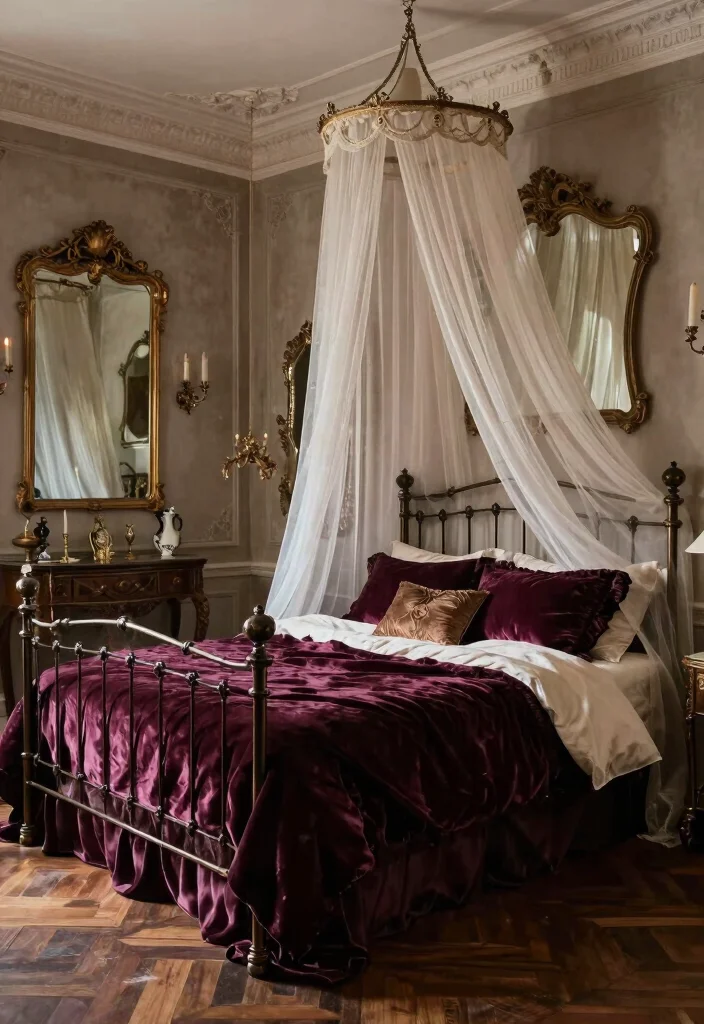 10 Iron Bed Bedroom Decorating Ideas with Vintage Charm 7. Vintage Glamour 0