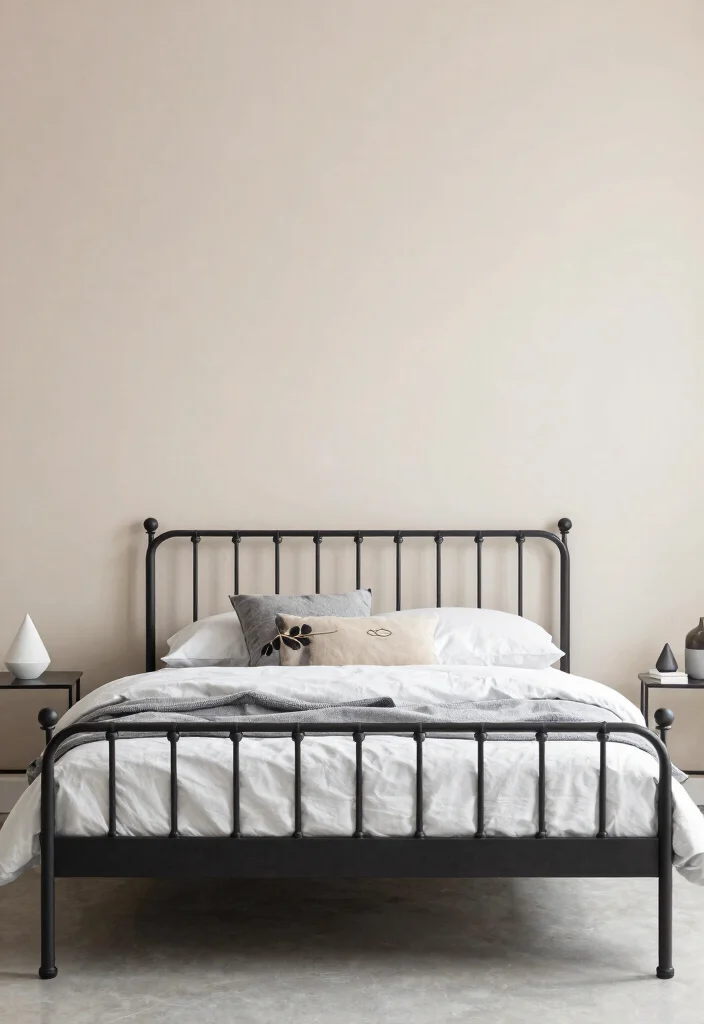 10 Iron Bed Bedroom Decorating Ideas with Vintage Charm 9. Modern Minimalist 0