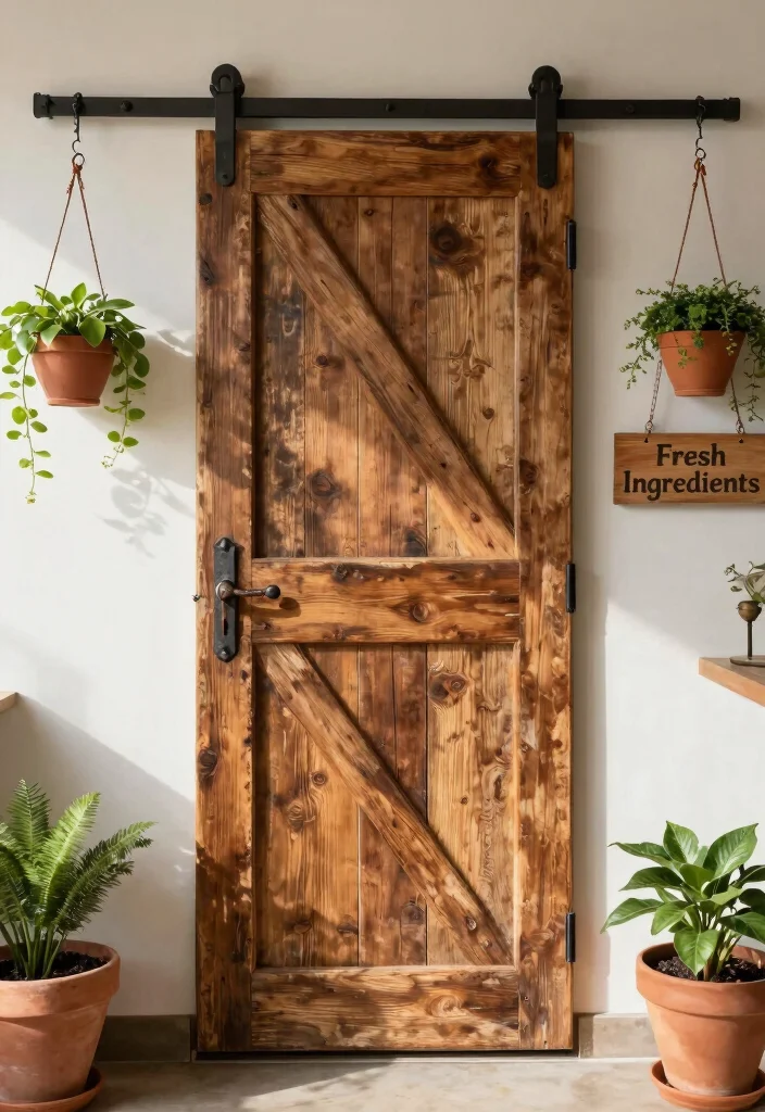 10 Kitchen Entrance Door Ideas That Set the Tone 1. Weathered Barn Door 0