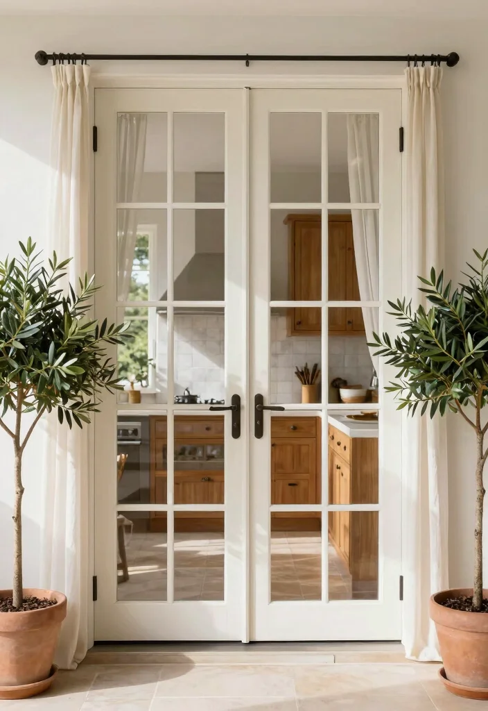 10 Kitchen Entrance Door Ideas That Set the Tone 2. Classic French Door 0