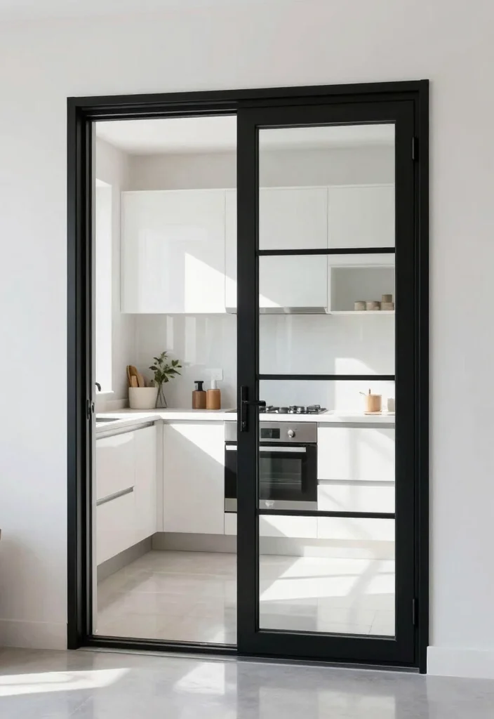 10 Kitchen Entrance Door Ideas That Set the Tone 3. Modern Glass Panel Door 0