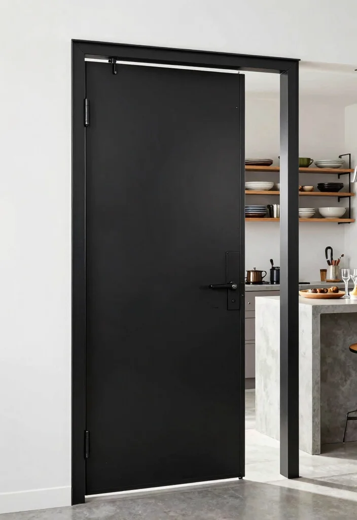 10 Kitchen Entrance Door Ideas That Set the Tone 9. Industrial Metal Door 0