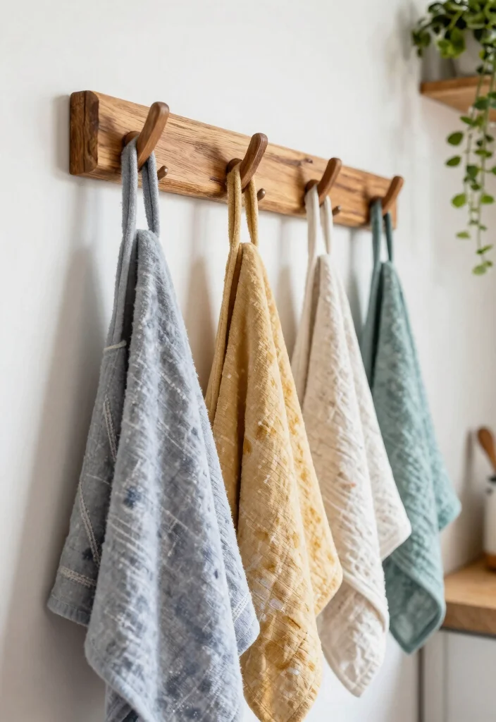 10 Kitchen Towel Hanging Ideas That Look Neat 1. Rustic Wooden Hooks 0