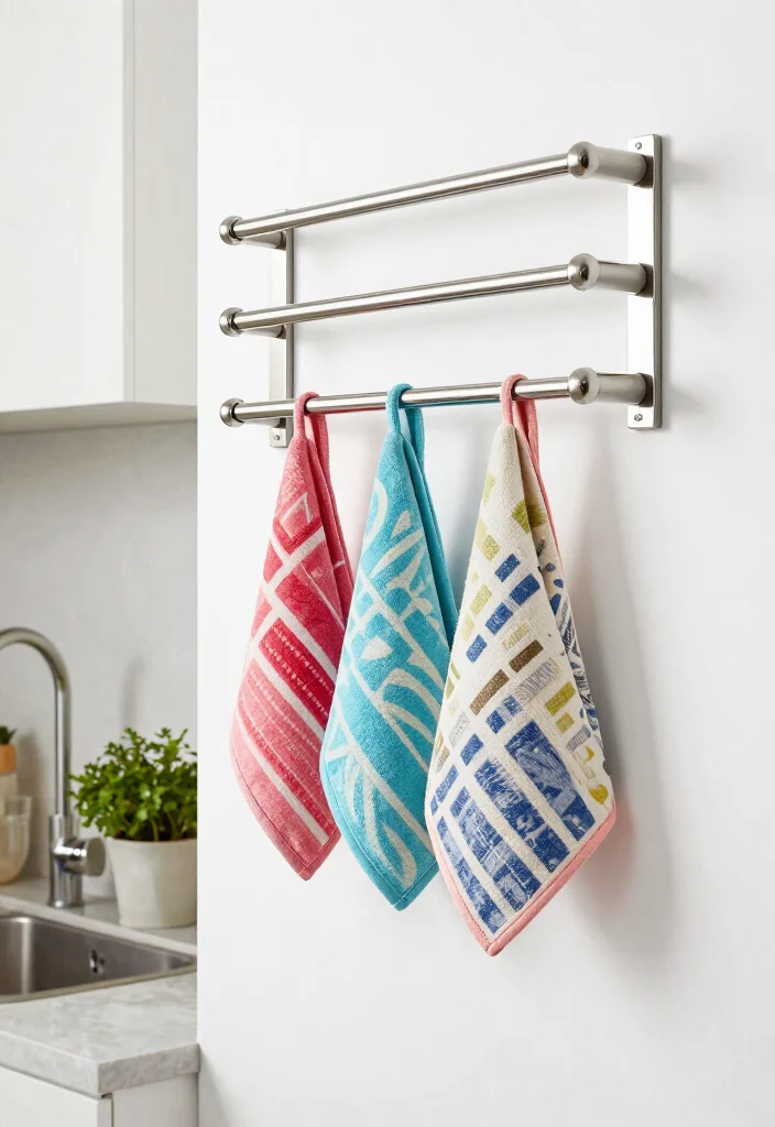 10 Kitchen Towel Hanging Ideas That Look Neat 2. Stylish Towel Rods 0