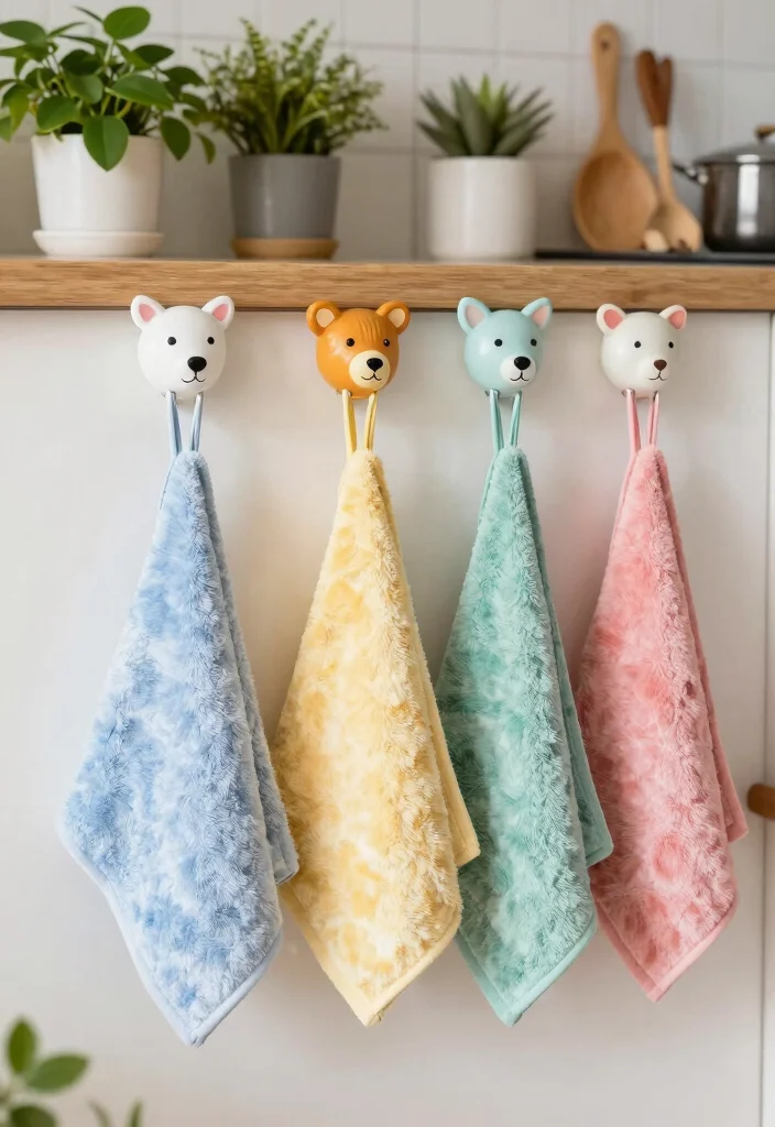 10 Kitchen Towel Hanging Ideas That Look Neat 3. Decorative Towel Hooks 0