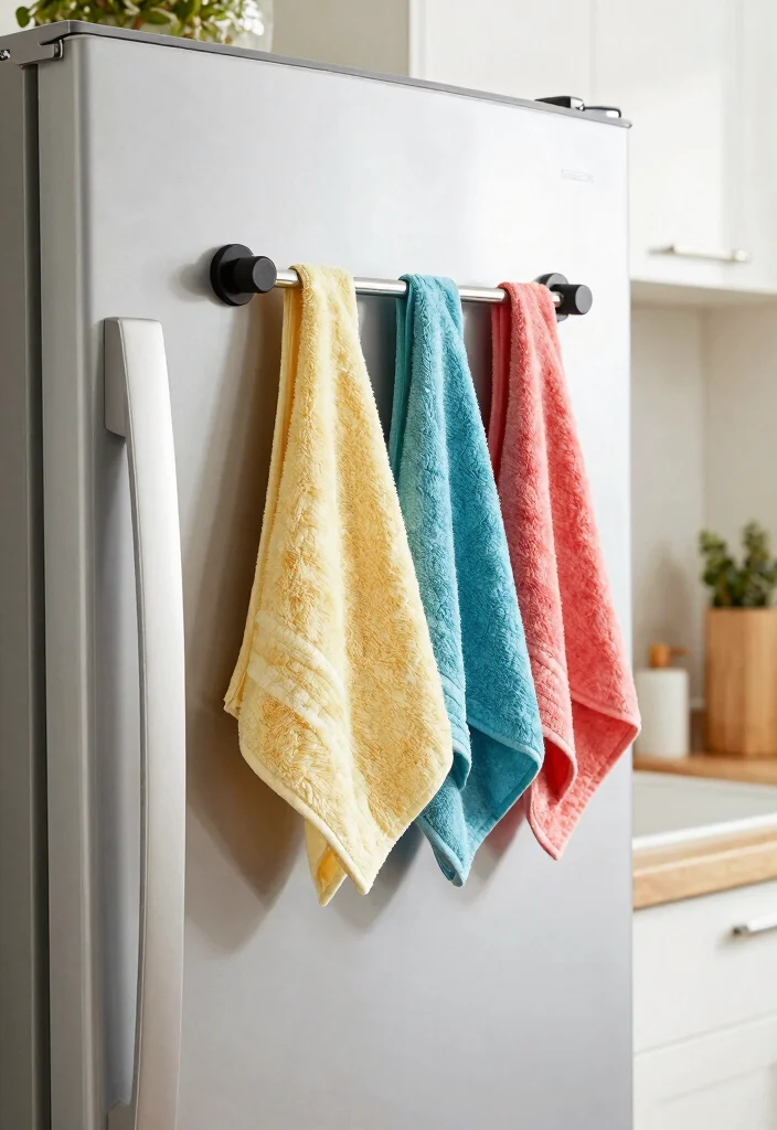 10 Kitchen Towel Hanging Ideas That Look Neat 8. Magnetic Towel Holders 0