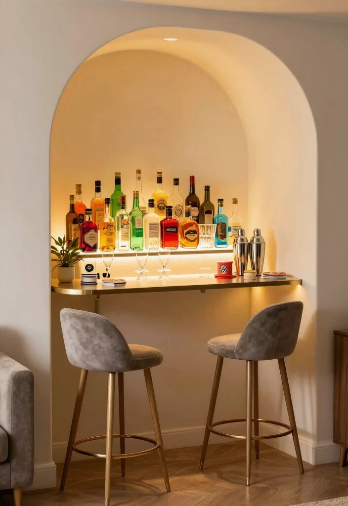 10 Living Room Alcove Ideas for Storage and Style 27 10 Living Room Alcove Ideas for Storage and Style 7. Alcove Bar for Entertaining 0