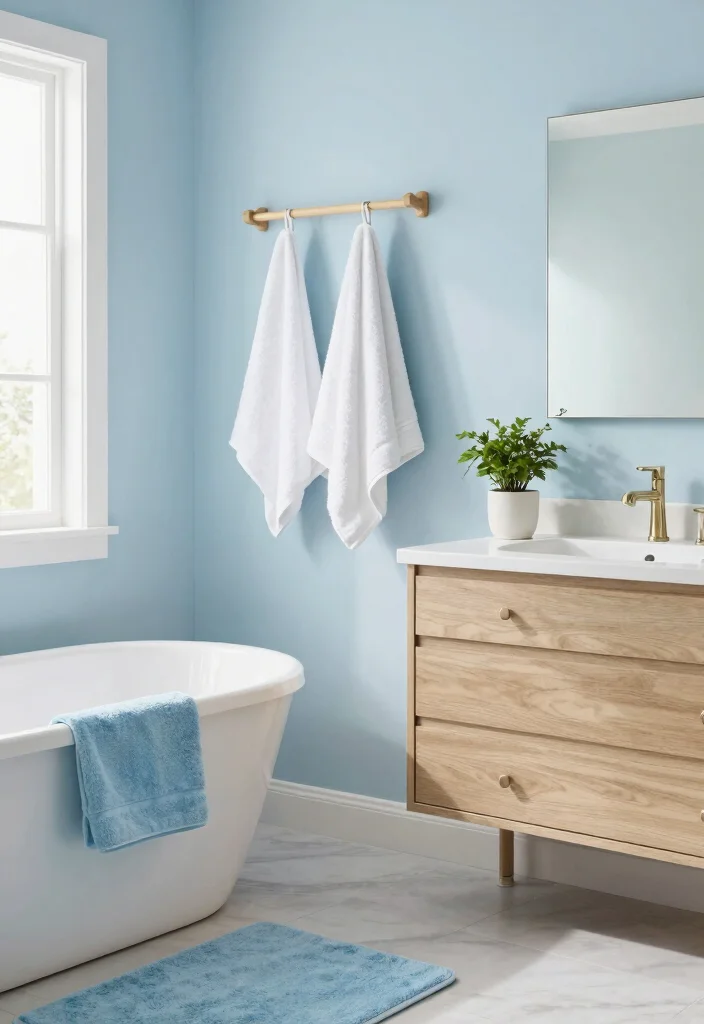 10 Simple Bathroom Ideas That Still Look Beautiful 1. Embrace Soft Color Palettes 0