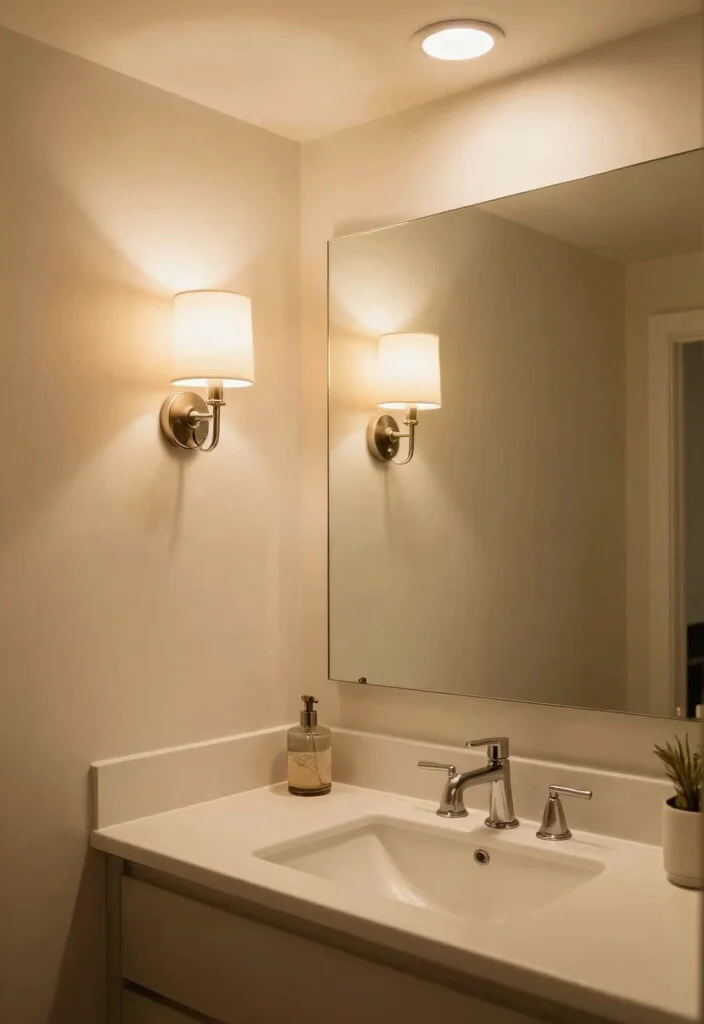 10 Simple Bathroom Ideas That Still Look Beautiful 9. Focus on Lighting 0