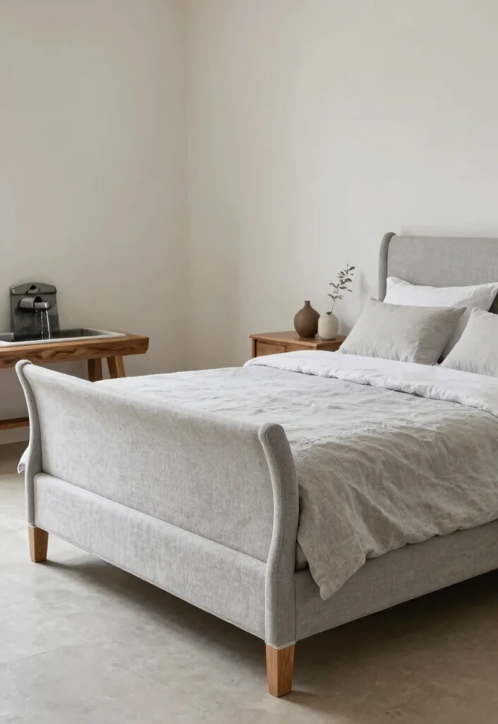 10 Sleigh Bed Bedroom Ideas with Classic Elegance 10. Serene Spa Retreat 0