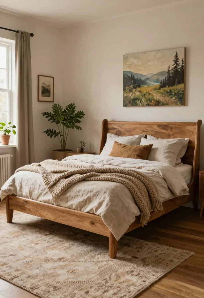 10 Sleigh Bed Bedroom Ideas with Classic Elegance 4. Earthy Tones and Textures 0