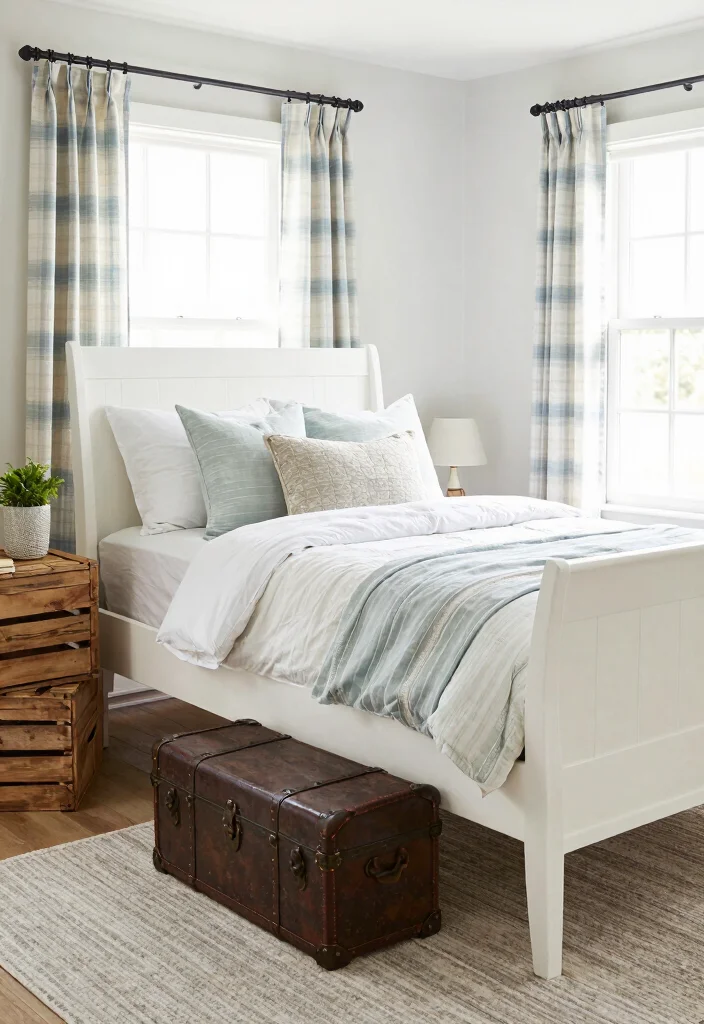10 Sleigh Bed Bedroom Ideas with Classic Elegance 5. Farmhouse Fresh 0