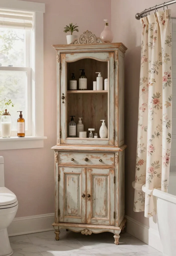 10 Small Bathroom Cabinet Ideas That Hide Clutter 6. Vintage Finds 0