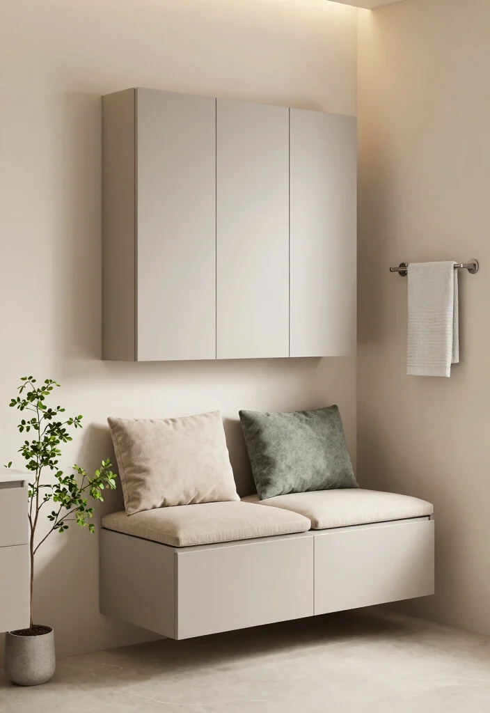 10 Small Bathroom Cabinet Ideas That Hide Clutter 7. Multi functional Furniture 0