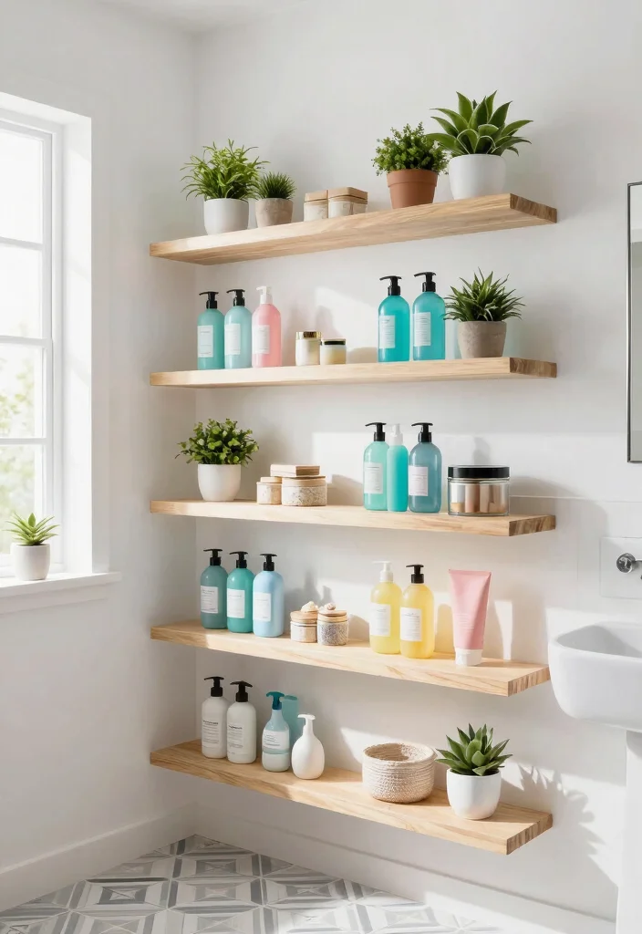 10 Small Bathroom Cabinet Ideas That Hide Clutter 8. Open Shelving 0