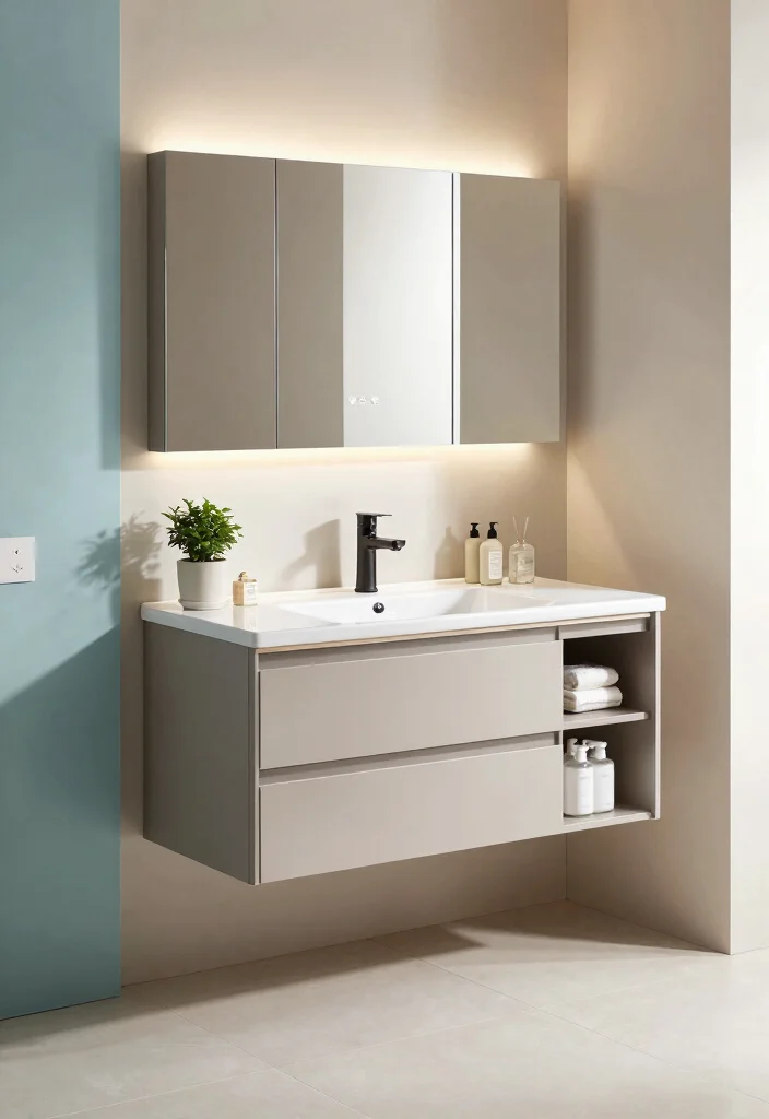 10 Small Bathroom Cabinet Ideas That Hide Clutter 9. Floating Cabinets 0