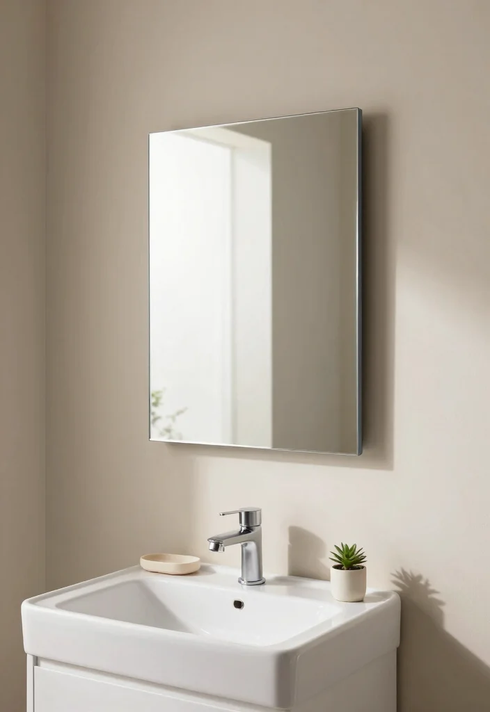 10 Small Bathroom Mirror Ideas That Instantly Open the Space 1. Frameless Wall Mounted Mirrors 0