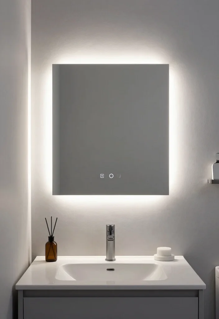 10 Small Bathroom Mirror Ideas That Instantly Open the Space 5. Backlit Mirrors for Modern Appeal 0