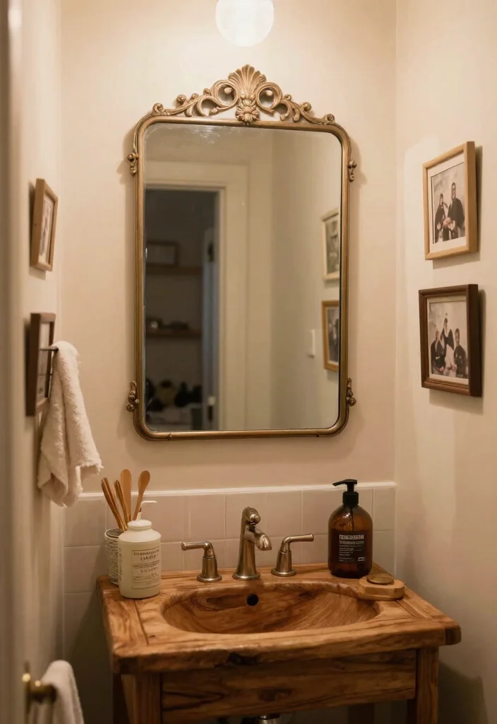 10 Small Bathroom Mirror Ideas That Instantly Open the Space 8. Vintage Mirrors for a Touch of Charm 0