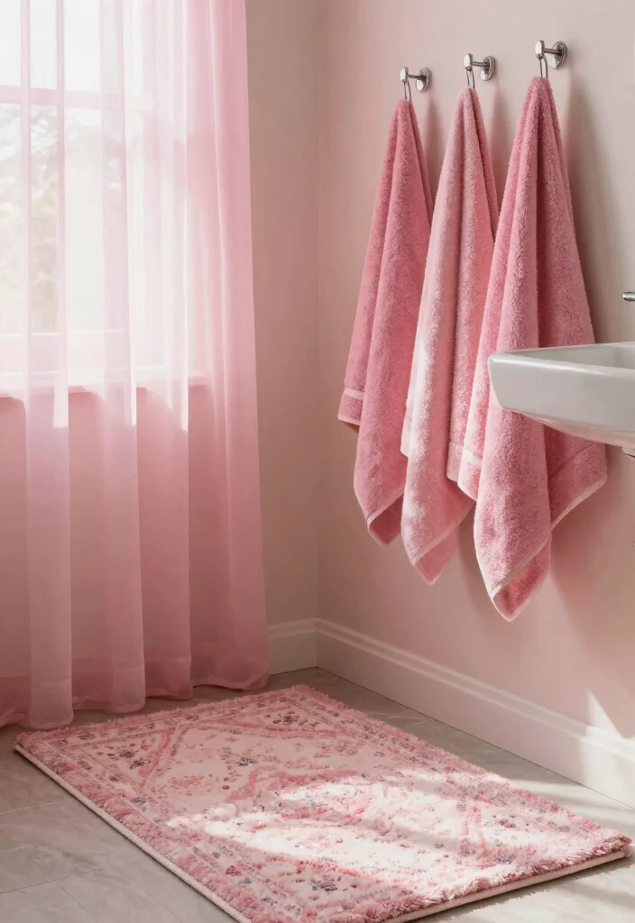 10 Small Pink Bathroom Ideas That Feel Chic Not Cute 4. Textured Textiles 0