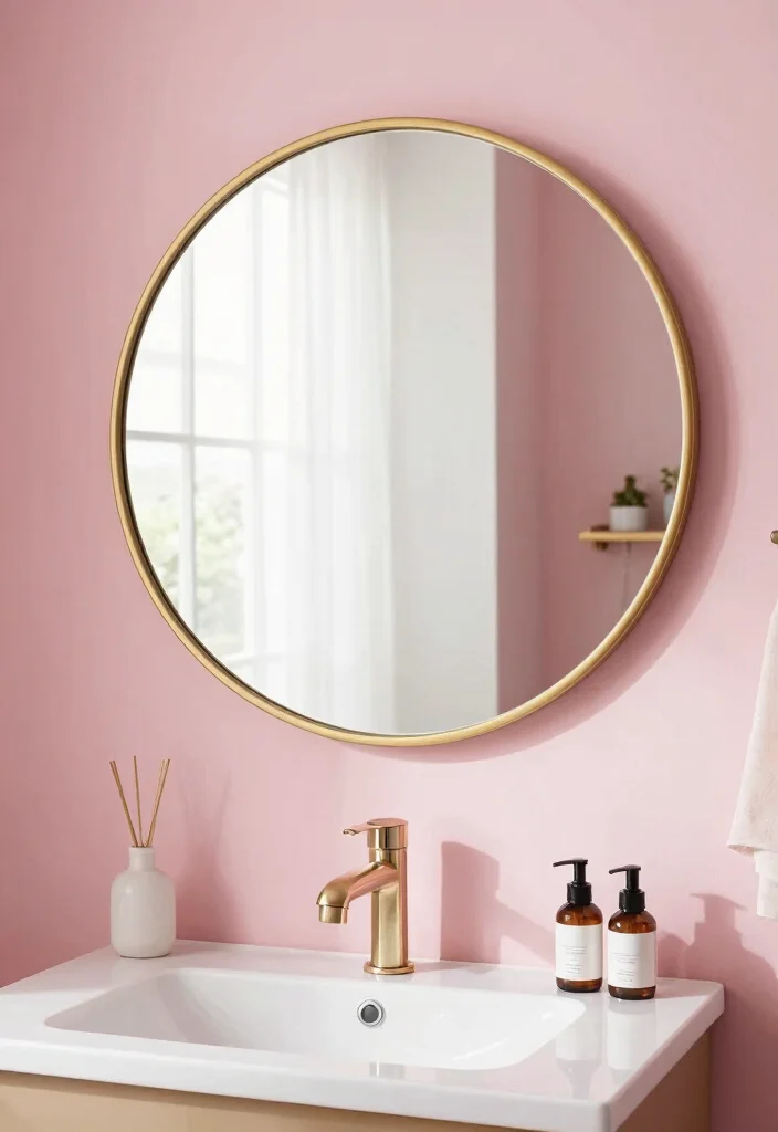 10 Small Pink Bathroom Ideas That Feel Chic Not Cute 5. Statement Mirrors 0