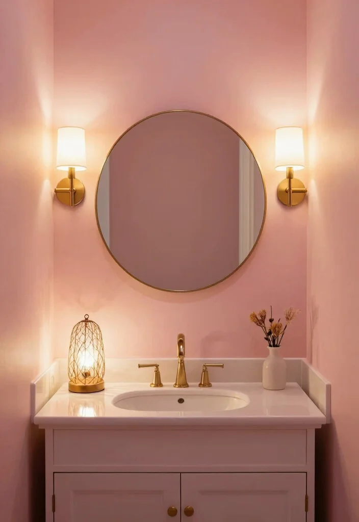 10 Small Pink Bathroom Ideas That Feel Chic Not Cute 8. Layered Lighting 0