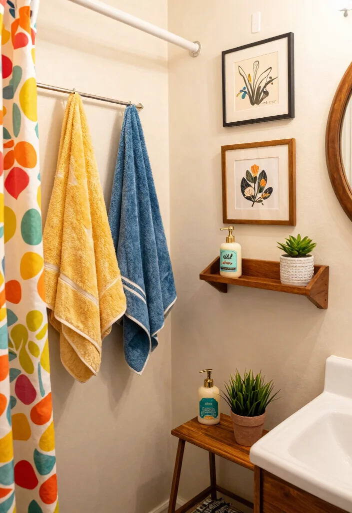 10 Vintage Small Bathroom Ideas Packed with Character 5. Eclectic Accessories 0