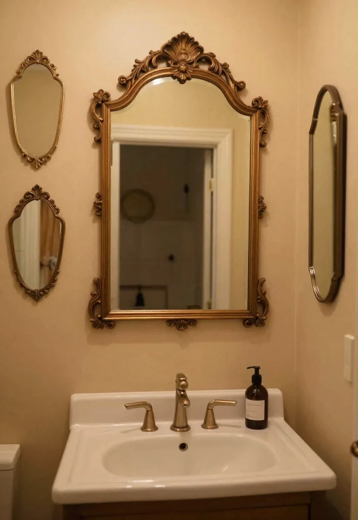 10 Vintage Small Bathroom Ideas Packed with Character 8. Vintage Mirrors 0
