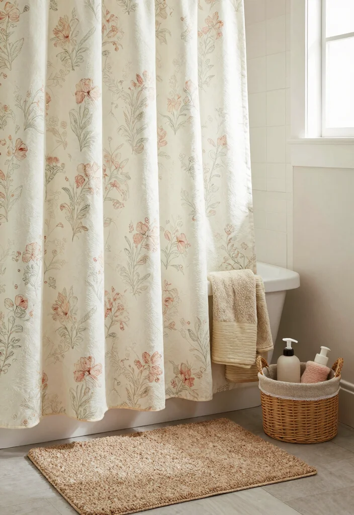 10 Vintage Small Bathroom Ideas Packed with Character 9. Textured Fabrics 0