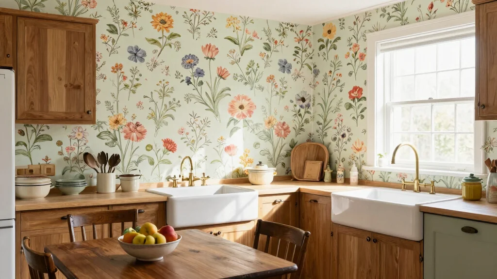 12 Accent Wall Kitchen Wallpaper Ideas That Make a Statement