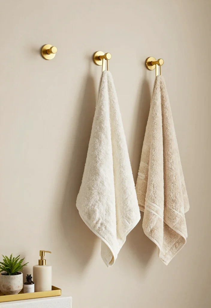 12 Bathroom Towel Decor Ideas That Look Hotel Styled 3. Elegant Towel Hooks 0