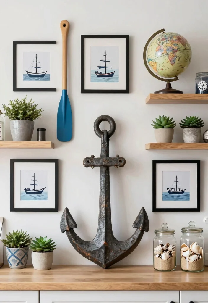 12 Beach Kitchen Ideas with a Light Coastal Vibe 2. Nautical Kitchen Decorations 0