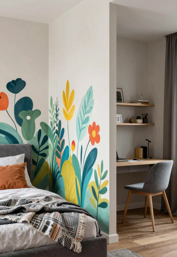 12 Bedroom Room Divider Ideas That Create Instant Zones 5. Artistic Partition Walls 0