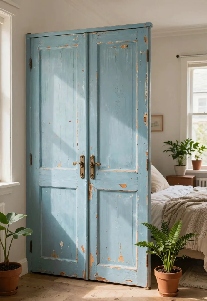 12 Bedroom Room Divider Ideas That Create Instant Zones 8. Repurposed Vintage Doors 0