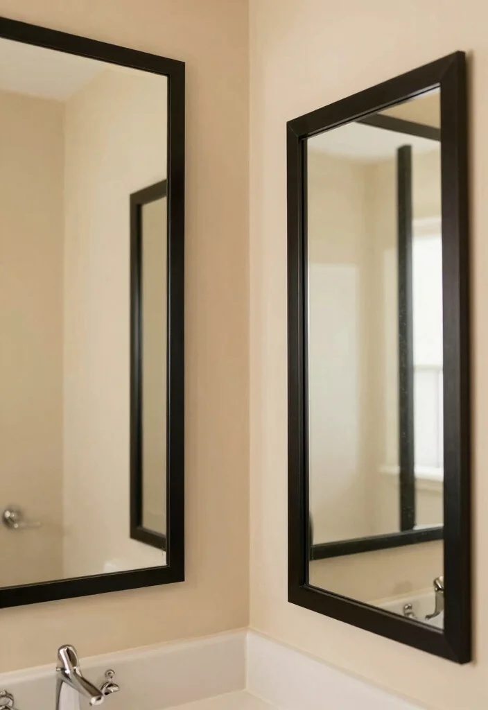 12 Beige and Black Bathroom Ideas That Feel Calm and Luxe 10. Clever Use of Mirrors 0