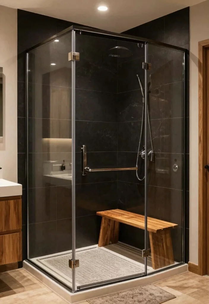 12 Black and Brown Bathroom Ideas That Feel Warm and Luxe 12. Sophisticated Shower Designs 0
