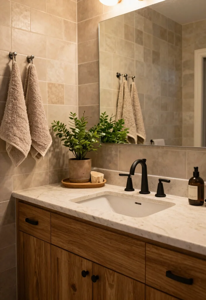 12 Black and Brown Bathroom Ideas That Feel Warm and Luxe 5. Mixed Materials 0