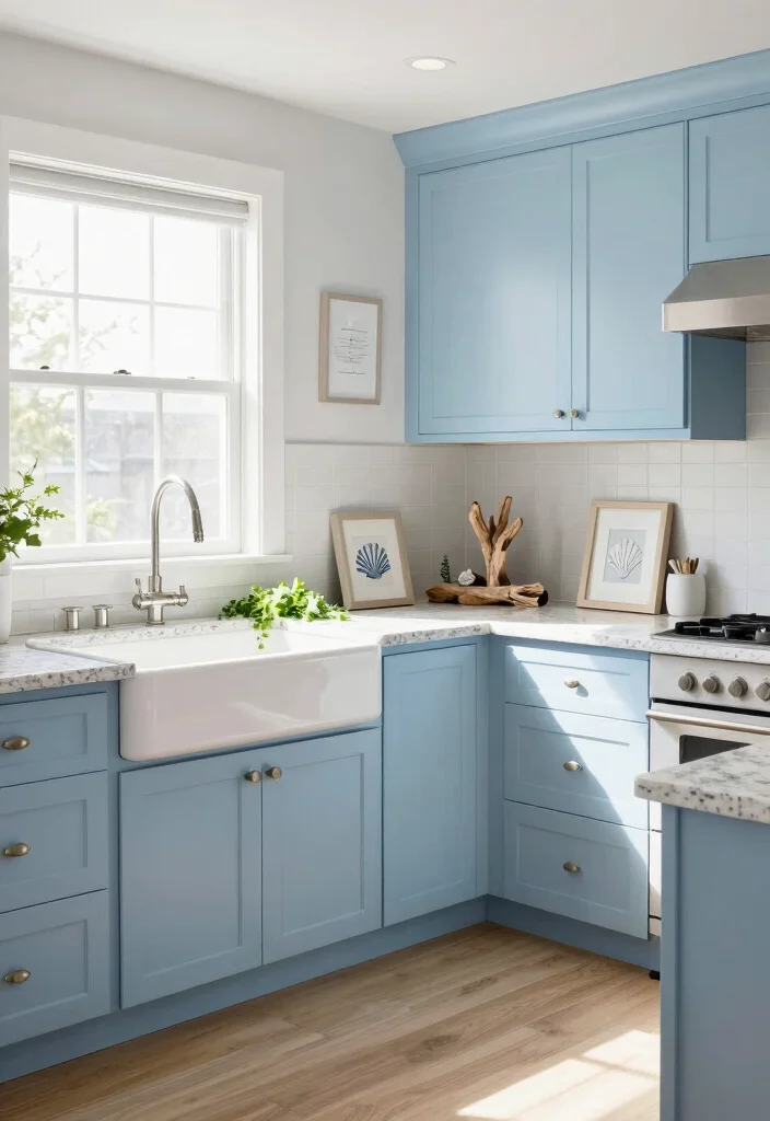 12 Blue Kitchen Ideas That Feel Fresh and Timeless 2. Soft Blue Pastels for a Breezy Feel 0