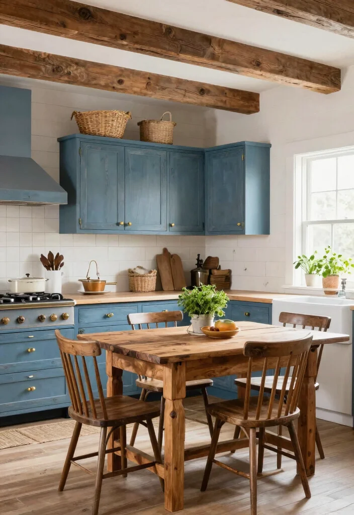 12 Blue Kitchen Ideas That Feel Fresh and Timeless 7. Blue Rustic Kitchen Designs 0