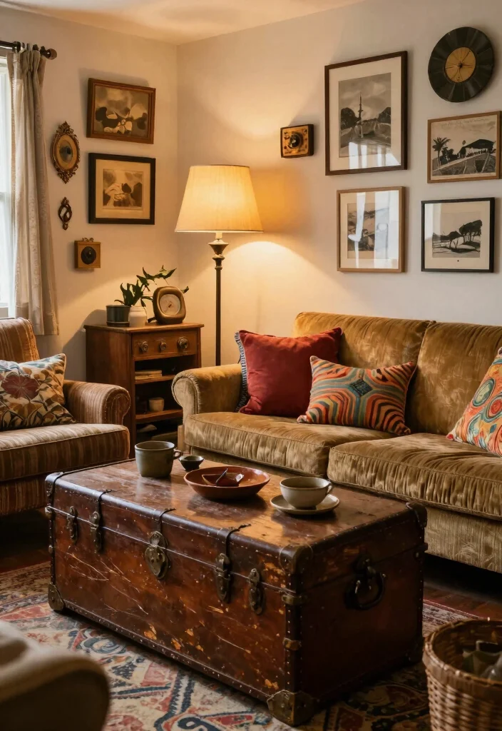 12 Boho Chic Living Room Ideas with Texture and Soul 4. Use Vintage and Thrifted Finds 0