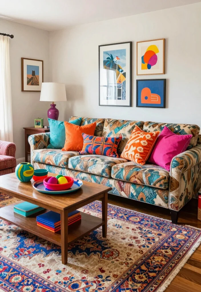 12 Boho Chic Living Room Ideas with Texture and Soul 6. Play with Color and Patterns 0